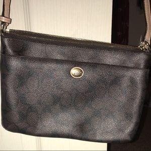 brown leather coach purse